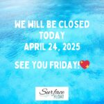 We will be closed today Thursday April 24, 2025 🥰 We are so excited to be visiting @usvaspa for a staff retreat! 💗 See you tomorrow!!!